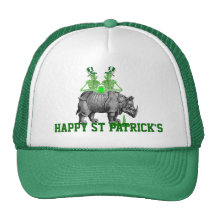 Rolig gotisk skelettirländarest patrick's day trucker keps