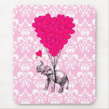 Rolig gullig elefant & rosadamast musmatta