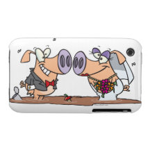 rolig gullig enfaldig brudgum för bröllopgrisbrud iPhone 3 case