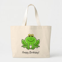 Rolig hälsning för gullig födelsedag för tecknadgr tote bags