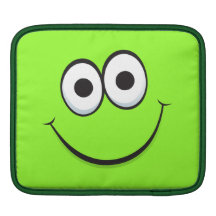 Rolig ipad sleeve för grön lycklig tecknadsmiley f