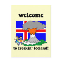 Rolig Island vulkan Vykort
