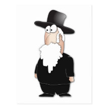Rolig judisk rabbin - kall tecknad vykort