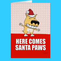Rolig julkort för Santa tasshund kort