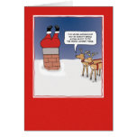 Rolig julkort: Santa klibbade