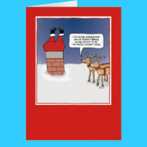 Rolig julkort: Santa klibbade kort