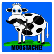rolig ko vägg klocka