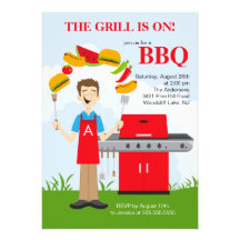 Rolig kung av inbjudan för grillagrillfestparty