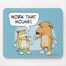 Rolig mousepad: Tecknadkatt och hund Musmatta