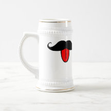 Rolig mustasch kaffe muggar