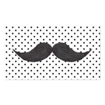 Rolig mustaschteckning- och svartpolka dots visitkort mall