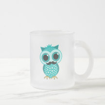 rolig mustaschuggla kaffe mugg