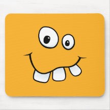 Rolig orange tecknadmousepad för fånig smiley face musmattor