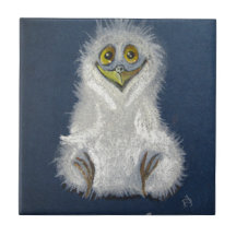 Rolig owlet - bebisfågel keramiska plattor