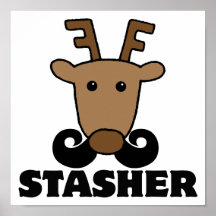 rolig ren för dasherstashermustasch posters