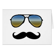 Rolig Retro solglasögon med moustachen Hälsningskort