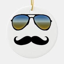 Rolig Retro solglasögon med moustachen Julgransdekoration