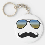 Rolig Retro solglasögon med moustachen Nyckel Ringar