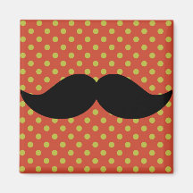 Rolig Retro svart HandlebarmustaschMoustache Kylskåpsnagnet
