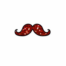 ROLIG RÖD MUSTASCH UTSKRIVAVET GLITTER PHOTO CUTOUT