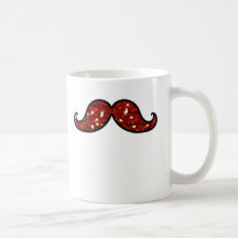 ROLIG RÖD MUSTASCH UTSKRIVAVET GLITTER KAFFE MUGGAR