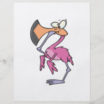 rolig rosa flamingo med foten i mun flygblad designs
