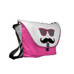 Rolig rosa solglasögon med mustasch messenger bag