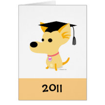 Rolig studentenhund hälsningskort