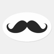Rolig svart hipster för handlebarmustaschtrendig klistermärke