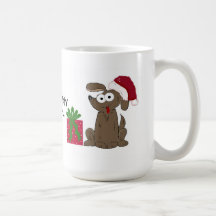 Rolig tecknad hund med ordstäv kaffe muggar