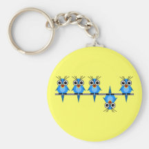 roliga fåglar nyckelringar