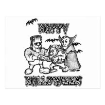 Roliga monster - Halloween Vykort