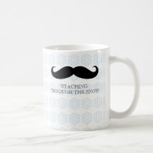 Roliga mustascher för julafton för hipstermustasch kaffe koppar