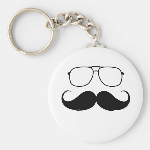 roliga mustaschexponeringsglas i svart nyckel ring