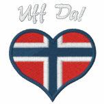 Roliga norska Uff Da med hjärtaflagga av norgen Hoodie