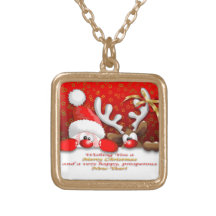 Roliga Santa och rentecknadhalsband
