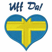 Roliga svenska Uff Da med hjärtaflagga av sverigen