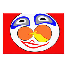 Roligt ansikte för clown fotografier