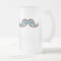 ROLIGT BLÅTTMUSTASCHGLITTER MUGG