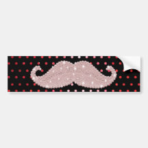 Roligt flickaktigt rosa mönster för Bling mustasch Bildekal