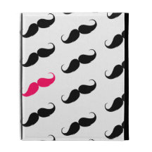 Roligt flickaktigt rosa och svart mustaschmönster
