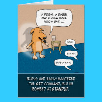 Roligt födelsedagkort: Standup hund kort