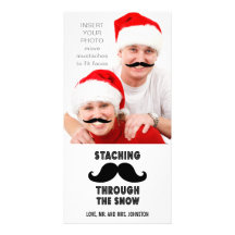 Roligt kort för mustaschjulfoto anpassingsbara fotokort