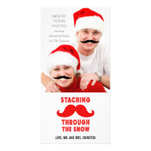 Roligt kort för mustaschjulfoto skräddarsydda fotokort