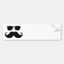 Roligt mustasch- och solglasögonansikte bildekal