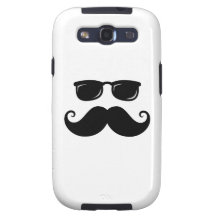 Roligt mustasch- och solglasögonansikte samsung galaxy s3 fodral