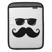 Roligt mustasch- och solglasögonansikte sleeves för iPads