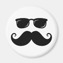 Roligt mustasch- och solglasögonansikte kylskåpmagneter