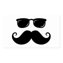 Roligt mustasch- och solglasögonansikte visitkort mallar