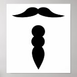 Roligt mustaschskägg print